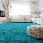 OLANLY 8x10 Machine Washable Large Area Rugs for Living Room, Bedroom, Soft Fluffy Shaggy Bedside Rug, Indoor Floor Carpet for Kids Girls and Boys, Dorms, Nursery, Home Decor Aesthetic, Teal