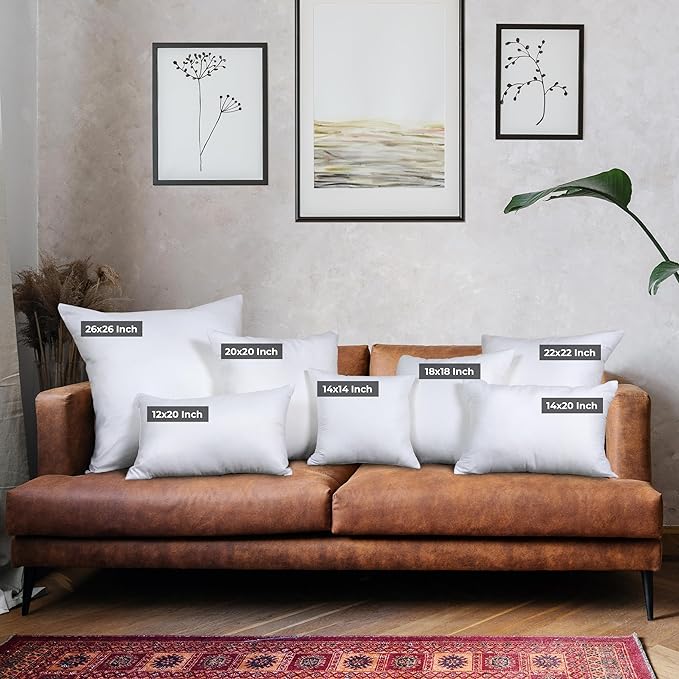 Utopia Bedding Throw Pillows (Set of 4, White) – 14 x 20 Inches Down Alternative Pillows for Bed, Sofa, and Couch - Fluffy Decorative Stuffer Pillow for Indoors & Outdoors