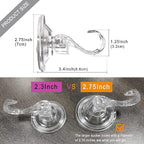 4 pack Suction Cup Heavy-Duty Hook，Large Clear Reusable Wreath Vacuum Hook，use for Windows Tiles Glass Smooth Doors and Mirrors to Hang Bags Coats Umbrellas kitchenware and Christmas Wreaths