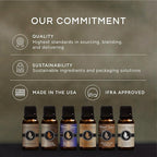 Eternal Essence Oils American Vintage Set of 6 Premium Fragrance Oils - Sandalwood Vanilla, Frankincense & Rain, Cardamom Cedar Blossom, Aspen Grass, Warm Rustic Woods, and Barbershop 1920-10ML