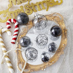 Wironlst Christmas Ball Ornaments Shatterproof Clear Large Plastic Hanging Ball Decorative Baubles Set with Stuffed Delicate Decorations (Multi-Size, Black)