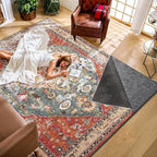 Waterproof Rug Pad, Thick 4x6 ft Under Area Rug Carpet Pad, Non Slip Rug Pads for All Floors and Hardwood Floors Finishes, Keep Carpets in Place Soft and Prevent Rug from Wrinkling or Buckling