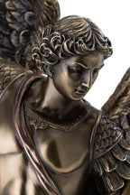 Top Collection Archangel St. Michael Statue - 14.5-Inch Saint Michael Defeating Lucifer in Religious Premium Cold-Cast Bronze Sculpture - Collectible Angel of Heaven Stepping on Demon Figurine