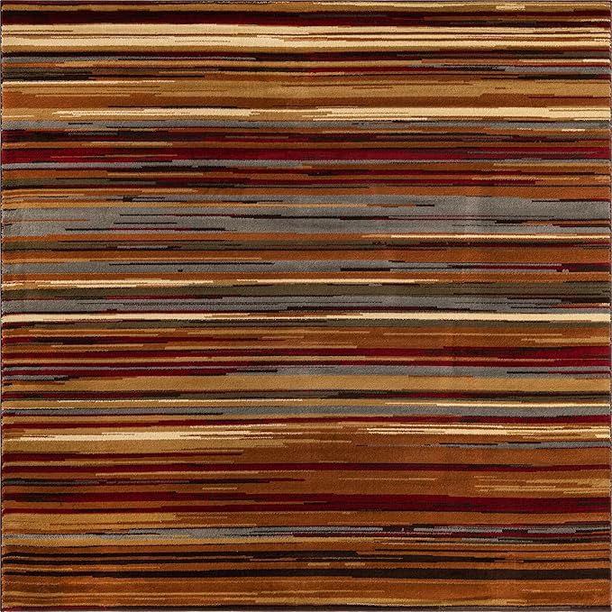Unique Loom Barista Collection Area Rug - Icatu (7' 1" Square, Beige/Brown)