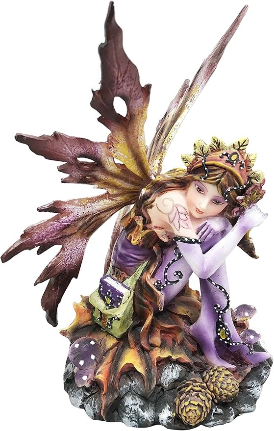 George S. Chen Imports Purple Fairy Sitting Collectible Figurine Decoration Statue Décor