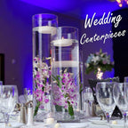 CYS Excel Clear Glass Cylinder Vase (H:12" D:4") | Multiple Size Choices Glass Flower Vase Centerpieces | Hurricane Floating Candle Holder