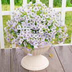 Artificial Fake Flowers Plants for Outdoors Spring Summer Decoration,Faux Flowers Silk Daisy Plants Greenery Realistic UV Resistant for Outside Planters Front Porch Patio Boxwood 16 Bundles Home White