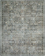 Lahome Black Floral Living Room Rug 8x10, Washable Charcoal Area Rugs for Bedroom, Soft Pet Friendly Stain Resistant Floor Carpets for Dining Room Decor