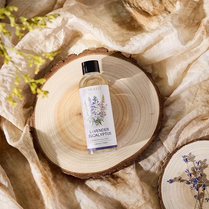 Airkeep Reed Diffuser Oil Refill/Lavender Eucalyptus/3.38oz（100ml/1 Pack/Scented Oil Refill for Diffuser Home Fragrance for Bedroom, Bathroom Office Home Decor