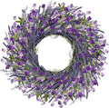LZNPA 26 Inch Large Lavender Wreath for Front Door Greenery Summer Spring Wreaths for Front Door Wreaths for Front Door All Seasons for Wedding Farmhouse Wall Porch Window Decor(Purple Lavender)