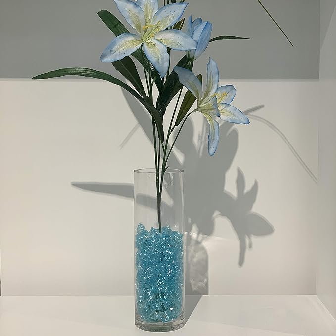 WGVI Quality Thick Weighted Clear Cylinder Glass Vases, 3" W x 10" H, Flower Bud Vase Skinny Narrow Floral Bouquet Container for Wedding Centerpieces Tabletop Pen Brush Holder, 1 Piece