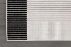 Modern Micro Loop Indoor Area Rugs for Living Room Bedroom Kitchen Geometric Striped Black-White 4x6 Luxury Durable Low and High Pile Non-Shedding Stain Resistant Soft Area Carpet 4 x 6