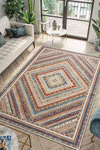 Keen Home Design 10x14 Rug - Machine Washable Area Rug with Non-Slip Backing, Ideal for Living Room, Dining Room, Bedroom - Vintage, Easy Clean, Durable, Low Pile Rug - (9'7" x 14')