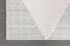 Modern Micro Loop Indoor Area Rugs for Living Room Bedroom Kitchen Geometric Triangle White 6x9 Luxury Durable Low and High Pile Non-Shedding Stain Resistant Soft Area Carpet 6 x 9