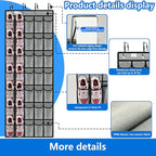over the door shoe organizer,upgraded,over door shoe organizer,35 Huge clear pockets,over door shoe organizer,Store size 13 shoes,hooks Suitable for various doors,Grey