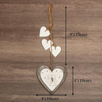 Sun&Beam Heart-Shaped Wooden Decorative Seven Styles Hanging Handmade Hearts Ornaments for Wedding Party Valentine Christmas Home Decoration Car Décor (All-7Pcs, 1Pcs)