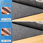 Non-Slip Rug Pads 1/4” Thick, 8x10Ft Waterproof Rugs Non Skid Rug Pad for All Floors and Finishes Durable Hardwood Floor Protective Felt Keeps Rugs in Place, Safe and Secure