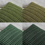Fancy Homi Set of 4 Green Spring Decorative Throw Pillow Covers 12x12 Inch for Couch Bed Chair, Aesthetic Rustic Boho Room Decor, Soft Fuzzy Double Sided Thick Corduroy Textured Cushion Case 30cm