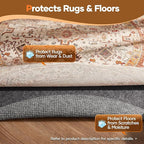 Veken 4 Ft Round Non Slip Cushioned Rug Pad Gripper, Felt and Silicone Backing, 1/4 inch Thick Carpet Liner for Hardwood Floors and Finishes, Under Area Rugs Anti Skid Mat, Keep Rugs Safe and in Place
