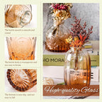 Der Rose Amber Glass Bud Vases Set of 30, Small Bud Vases for Flowers, Rustic Wedding Centerpieces and Home Decor