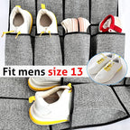 homyfort 35 Pockets Over the Door Shoe Organizer, Hanging Door Shoe Rack for Closet, Large Shoe Storage Holder Zapateras Organizer for Shoes (Black)