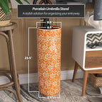 Red Lantern 24" White Flowers on Orange Umbrella Stand