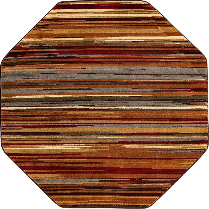 Unique Loom Barista Collection Area Rug - Icatu (6' 1" Octagon, Beige/Brown)