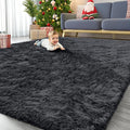 OLANLY 9x9 Machine Washable Large Area Rugs for Living Room, Bedroom, Soft Fluffy Shaggy Bedside Rug, Indoor Floor Carpet for Kids Girls and Boys, Dorms, Nursery, Home Decor Aesthetic, Black