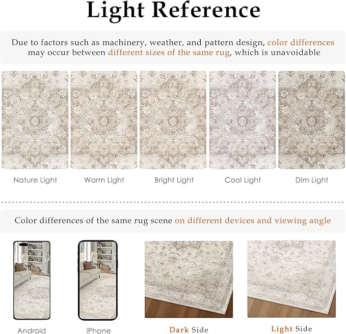 Beige Runner Rug 2x6 Washable Vintage Long Carpet for Hallway Kitchen Soft Retro Low Pile Thin Indoor Runner Non Slip Oriental Medallion Throw Rug for Bathroom Bedroom Laundry Dining Room