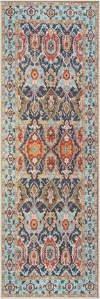 Keen Home Design 2x7 Rug - Machine Washable Runner Rug with Non-Slip Backing, Ideal for Hallway, Entryway, Kitchen, Laundry Room - Vintage, Easy Clean, Durable, Low Pile Rug - (2'6" x 7')