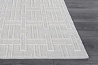 Micro Loop Indoor Rug White 5x7 Boho Geometric Neutral Area Rugs for Living Room Soft Luxury Modern Low and High Pile Durable Stain Resistant Non-Shedding Indoor Area Carpet 5 x 7
