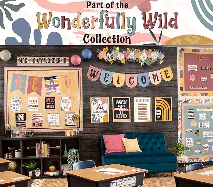 Teacher Created Resources Wonderfully Wild Deep Rose Creative Class Fabric for Classroom Bulletin Boards, Pillows, Curtains, and Crafts