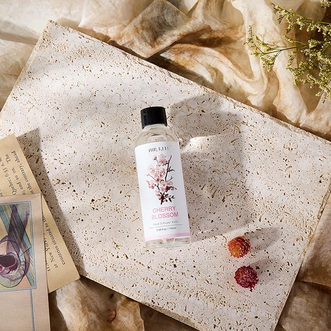 Airkeep Reed Diffuser Oil Refill/Cherry Blossom/3.38oz（100ml/1 Pack/Scented Oil Refill for Reed Diffuser Home Fragrance for Bedroom, Bathroom Office Home Decor