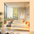 Hasipu Home Gym Mirror, 67"x28" Each, 2-Pack Frameless Wall Mounted Mirrors with Glass Clamps & 1 Aluminum Rail, Large Body Mirror for Home Gym, Yoga Studio, Bedroom, Silver Tempered Glass