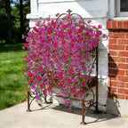 2Pcs Fake Hanging Flowers for Outdoor Decoration Artificial Hanging Flowers Realistic Daisy Plants UV Resistant, Faux Silk Flower for Porch Patio Window Box Outside Decor(Fuchsia Purple)