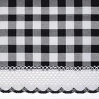 Sweet Home Collection Buffalo Check Gingham Kitchen Window Curtains Valance Set, 24" Tier, Black/White