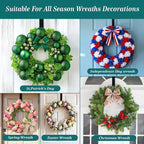 HOOSUN Wreath Hangers for Front Door 4th of July Decorations,12" Patriotic Wreath Hook Holder,Over The Door Hooks Hanger,Metal Garland Hangers Hook for Spring Summer Wreath Porch Decor(2 Pack)