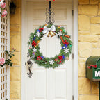 2 PCS Wreath Hangers for Front Door 15.5" Wreath Hook Over the Door, Decorative Scroll and Fleur De lis Wreath Holder,Antique Brass