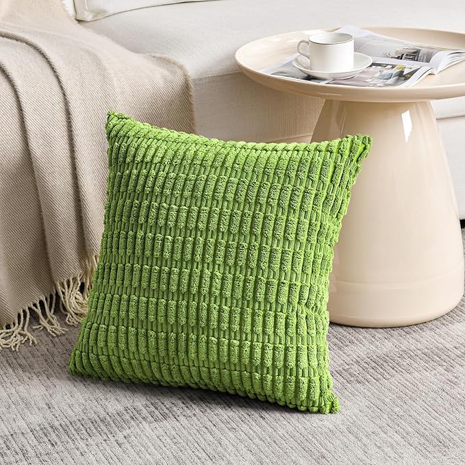 Fancy Homi 4 Packs Decorative Throw Pillow Covers for Living Room Couch Bed, Modern Farmhouse Boho Home Décor Accent Cushion Case, 26" x 26", Lime Green