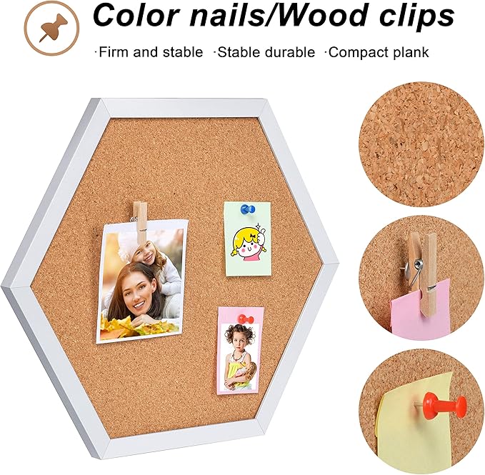 Facilife 4 Packs Cork Board,Corkboards for Wall,Small Cork Board Decorations,Cork Boards for Walls with Frame, Decorative for Office, School & Home