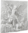 Design Toscano Michael the Archangel Slaying Demon Indoor/Outdoor Wall Frieze Sculpture, 22 inches wide, Cast Stone Resin, Antique Stone Finish
