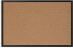 U Brands Cork Bulletin Board, 24'' x 36'', Black Wood Frame