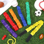 Augshy 3 Legged Race Bands, Assorted Colors Elastic Tie Rope Resistance Bands for Relay Race Game Carnival Field Day Backyard Game Party Supplies