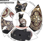 Black Cat Statue Home Decor Accent Boho Cat Figurines and Sculptures for Living Room Bedroom Shelf Office Table, Cats Art Decoration Vintage Matt Animals Gift for Cats Lovers, Woman Mom