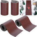 Iceyyyy 4 Pcs Christmas Village Reddish Brown Brick Road-39 x 3.5 Inch Cuttable Christmas Village Landscape Road-Miniature Xmas Village Accessories for Home Garden Street Landscape Decorations