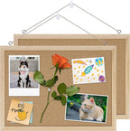 DAHAPYBOO Cork Board Bulletin Board 2 Pack,11X15 Cork Board for Office with Pin Oak Wood Boards,Hanging Corkboards for Office Home School Message Board or Vision Board Decoration