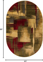 Unique Loom Barista Collection Area Rug - Timor (5' 3" x 8' Oval, Multi/Red)