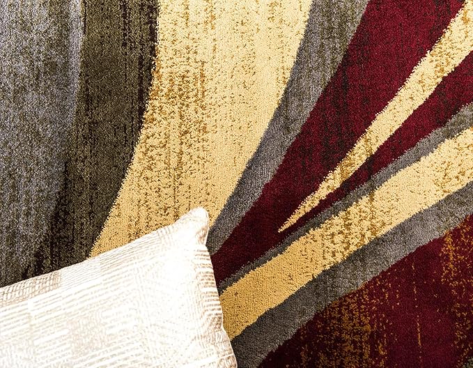 Unique Loom Barista Collection Area Rug - Ngada (4' 1" x 6' 1" Rectangle, Beige/ Red)