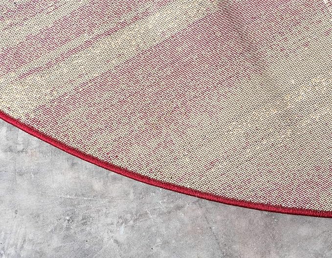 Unique Loom Barista Collection Area Rug - Timor (8' Round, Multi/ Red)