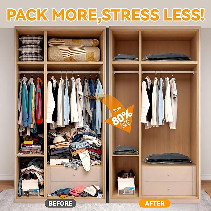 Rechargeable Wireless Pump Travel Storage Bags Set - 15 Pack Portable Space Saver Bags for Travel & Home - travel bags air compression,Vacuum Seal Bags for Clothes,Blankets, Seasonal Storage